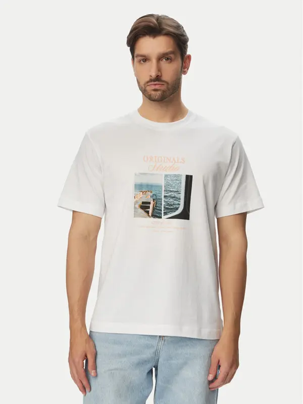 jack & jones Jack & Jones T-shirt Norrebro Photo 12291022 Bijela Regular Fit