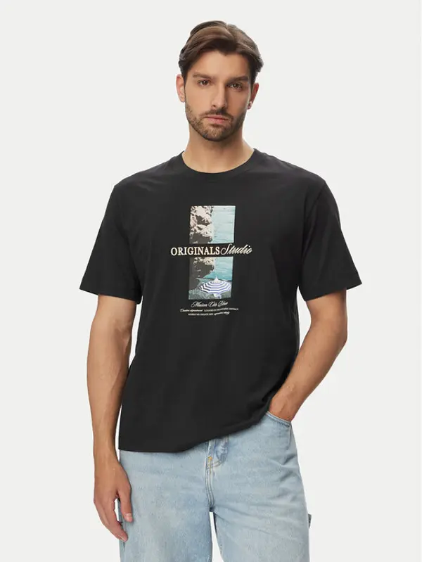 jack & jones Jack & Jones T-shirt Norrebro Photo 12291022 Crna Regular Fit