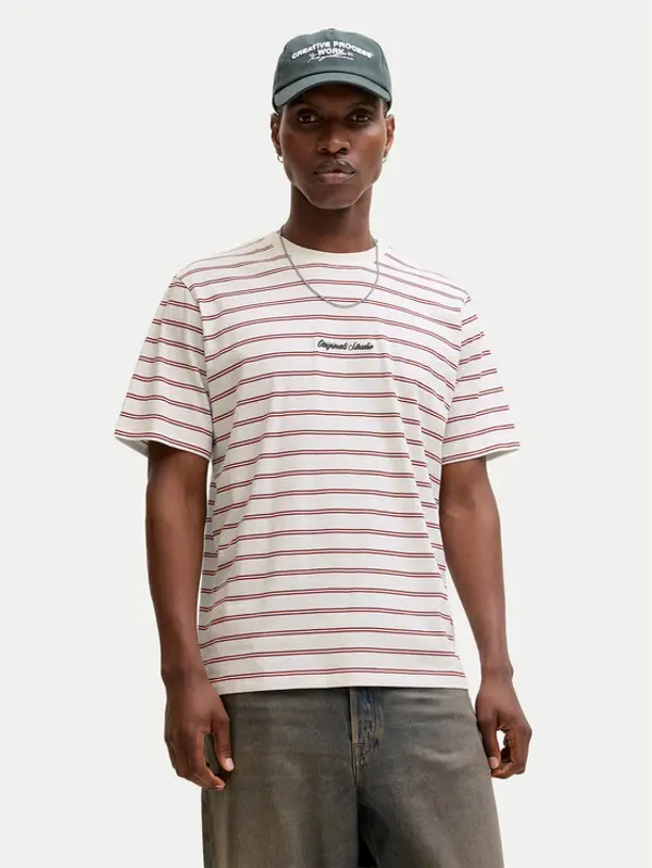 jack & jones Jack & Jones T-shirt Norrebro Stripe 12291021 Écru Regular Fit