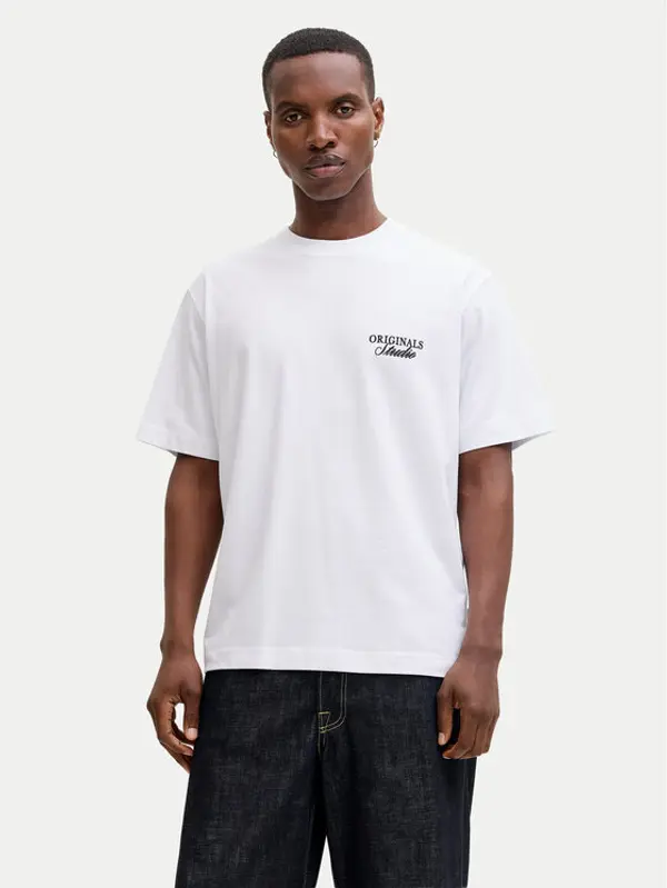 jack & jones Jack & Jones T-shirt Norrebro Typo 12282898 Bijela Regular Fit