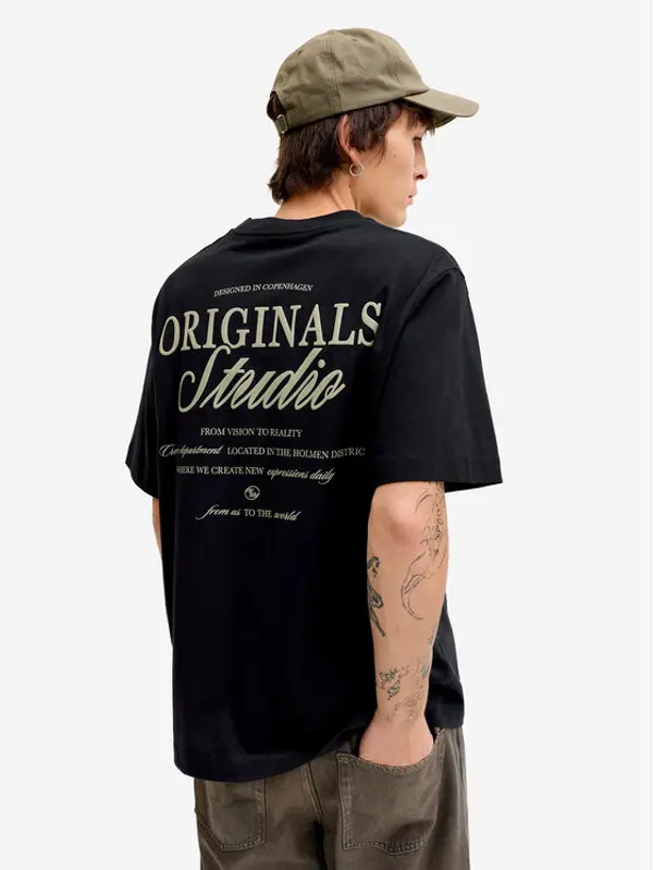 jack & jones Jack & Jones T-shirt Norrebro Typo 12282898 Crna Regular Fit