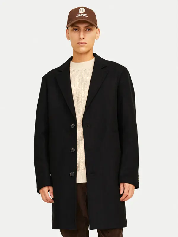 jack & jones Jack & Jones Vuneni kaput Harris 12263845 Crna Regular Fit