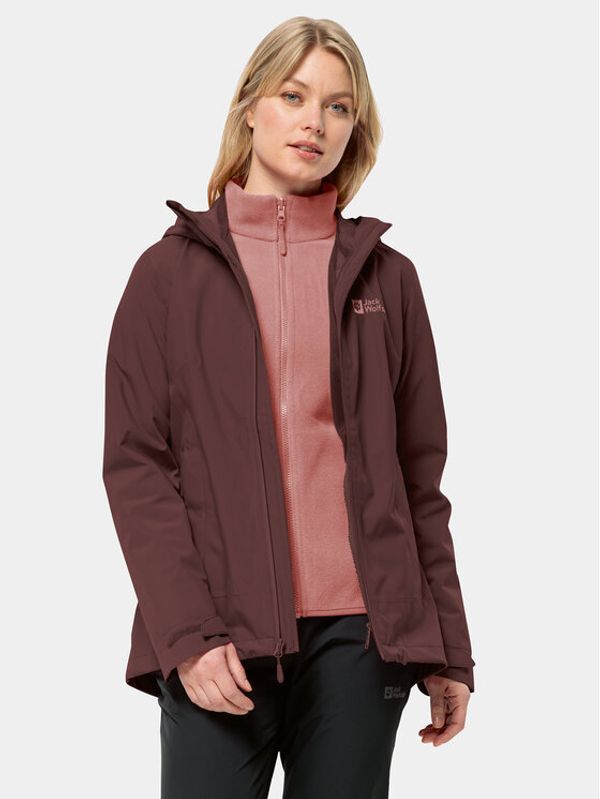 Jack Wolfskin Jack Wolfskin Outdoor jakna Moonrise 3In1 Jkt 1115621 Tamnocrvena Regular Fit