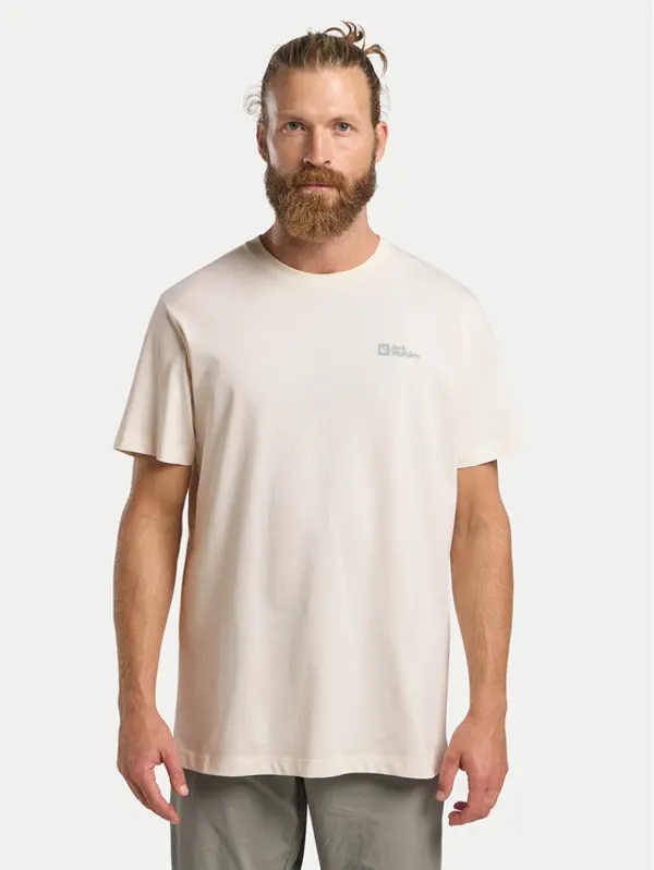 Jack Wolfskin Jack Wolfskin T-shirt Essential 1808382 Écru Regular Fit
