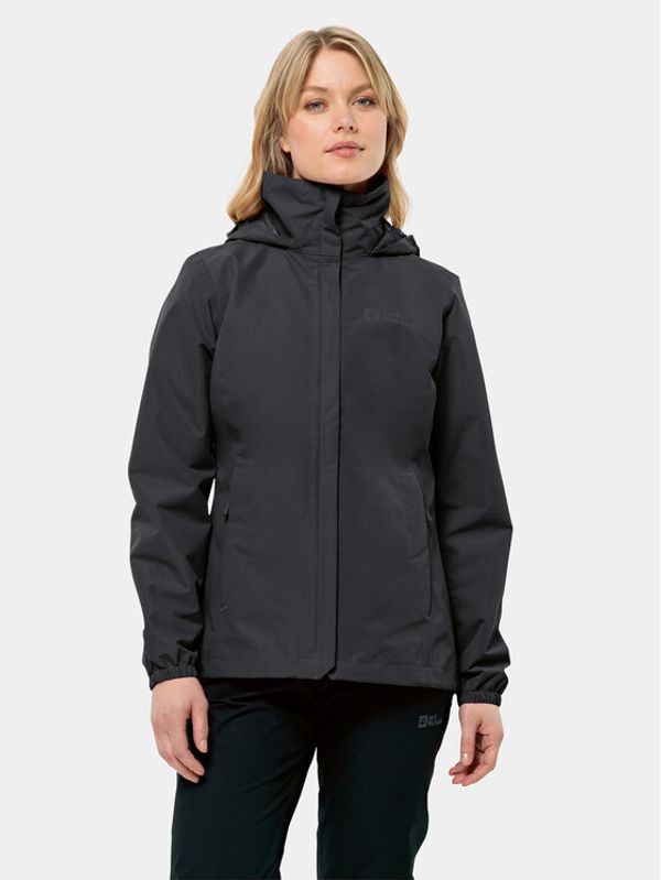 Jack Wolfskin Jack Wolfskin Vodootporna jakna Stormy Point 1111202 Crna Regular Fit