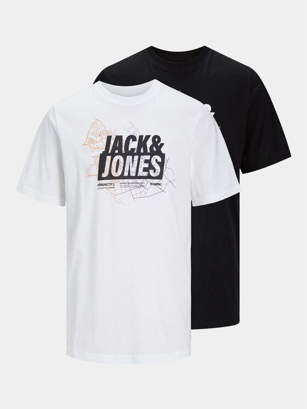 Jack&Jones Jack&Jones Set 2 majice Map Logo 12260796 Crna Regular Fit
