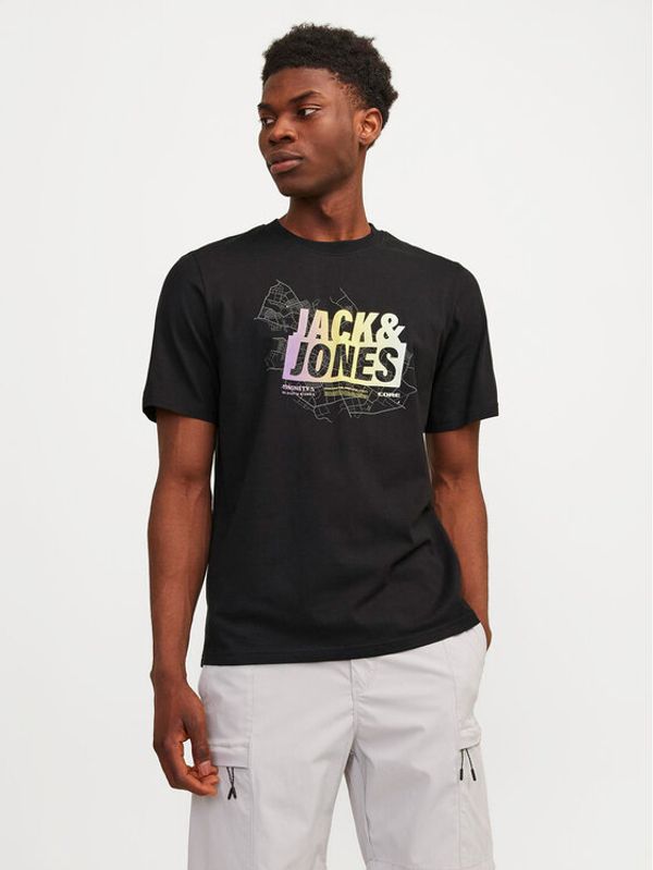 Jack&Jones Jack&Jones T-shirt Map 12257908 Crna Regular Fit