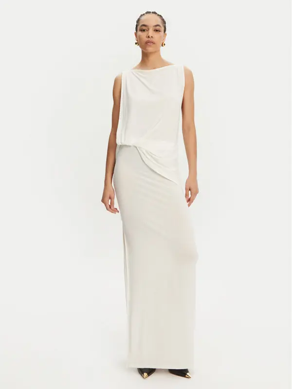 JACQUEMUS JACQUEMUS Večernja haljina La Robe Peplo Longue 25E251DR2302381 100 Bijela Regular Fit