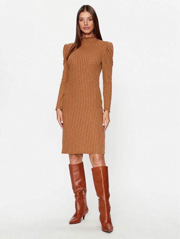 JDY JDY Džemper haljina 15297404 Smeđa Regular Fit