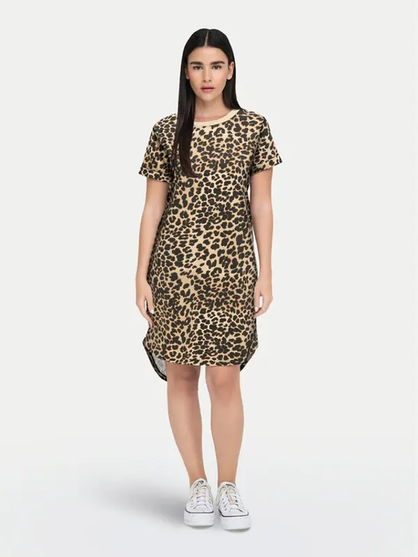 JDY JDY Haljina za svaki dan New Ivy 15298074 Smeđa Regular Fit