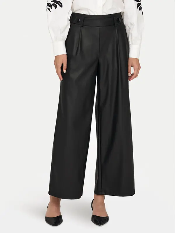 JDY JDY Hlače od imitacije kože Soya 15328975 Crna Regular Fit