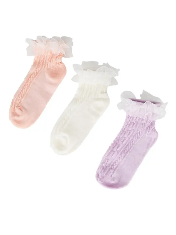 Jenny JENNY Kratke čarape 7KB-004-SS25 (3-pack) Ružičasta