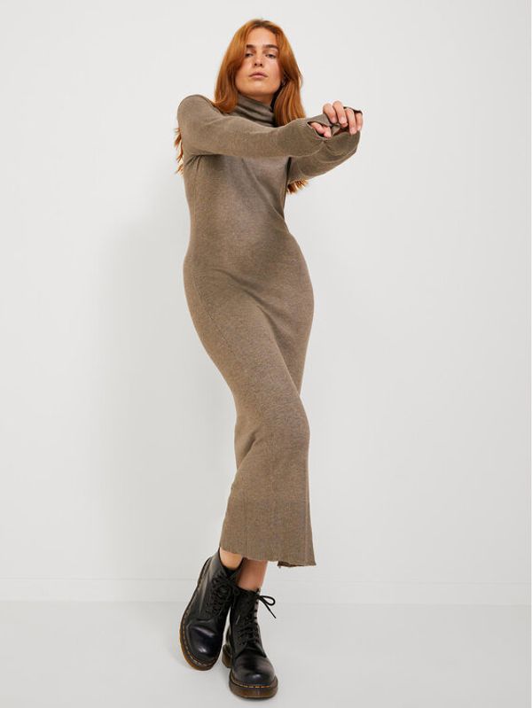 JJXX JJXX Džemper haljina Cat 12217564 Smeđa Slim Fit