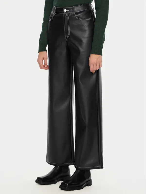 JJXX JJXX Hlače od imitacije kože Lila 12276595 Crna Wide Leg