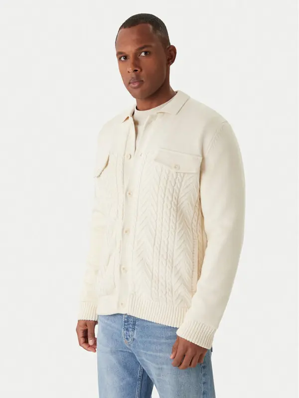 JOOP! JEANS JOOP! Jeans Kardigan Walto 30047659 Écru Modern Fit