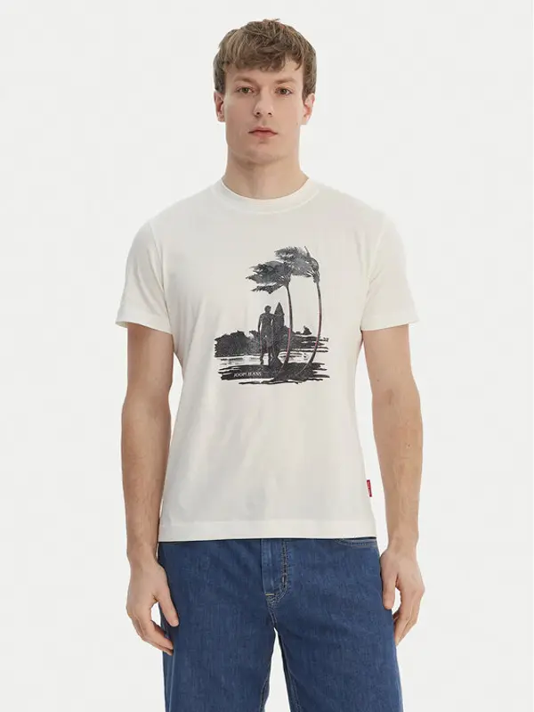 JOOP! JEANS JOOP! Jeans T-shirt JJJ-Lanakila 30101983 Écru Regular Fit