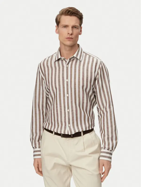 Joop! JOOP! Košulja Pit1 30102693 Smeđa Slim Fit