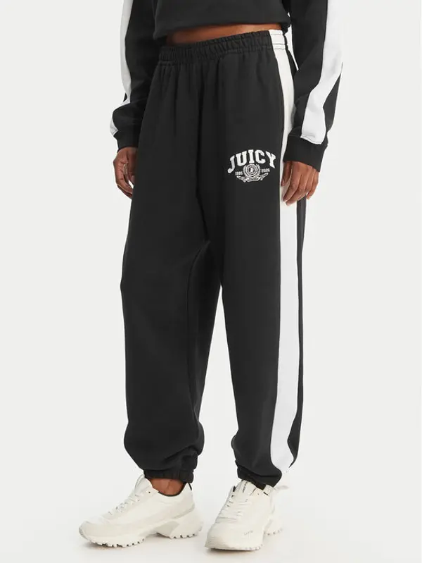 Juicy Couture Juicy Couture Donji dio trenerke College JCSBJ126402 Crna Relaxed Fit