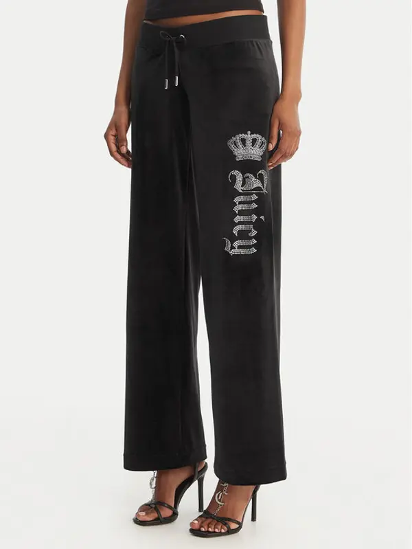 Juicy Couture Juicy Couture Donji dio trenerke Gothic Crown JCBBJ126806 Crna Straight Leg