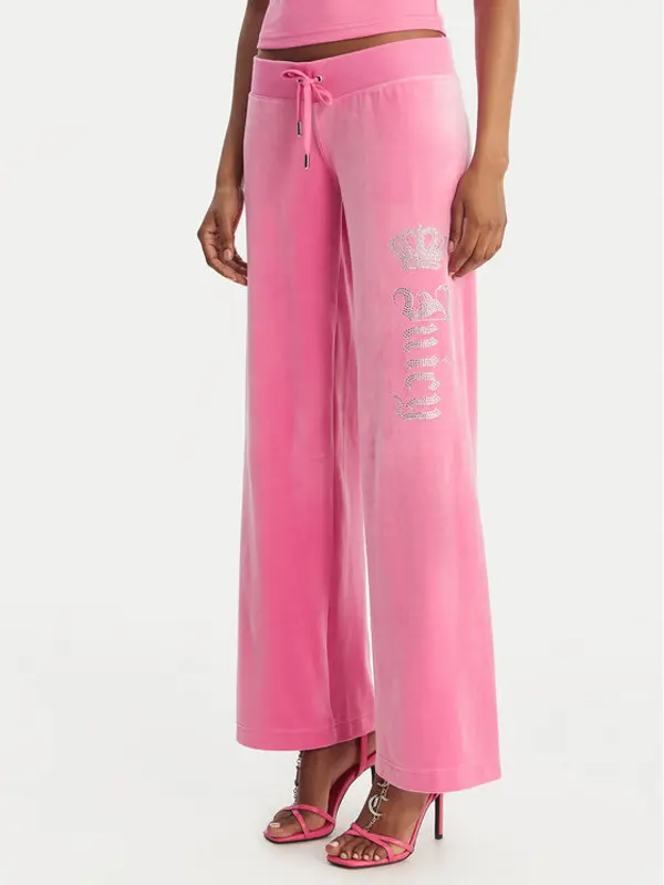 Juicy Couture Juicy Couture Donji dio trenerke Gothic Crown JCBBJ126806 Ružičasta Straight Leg