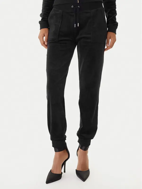Juicy Couture Juicy Couture Donji dio trenerke JCBBJ225802 Crna Slim Fit