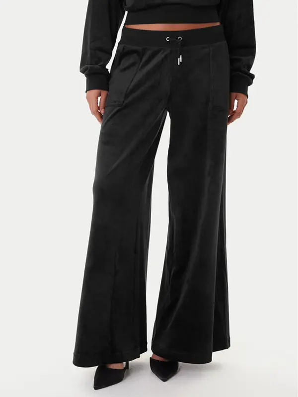 Juicy Couture Juicy Couture Donji dio trenerke Yuka JCBBJ225803 Crna Wide Leg