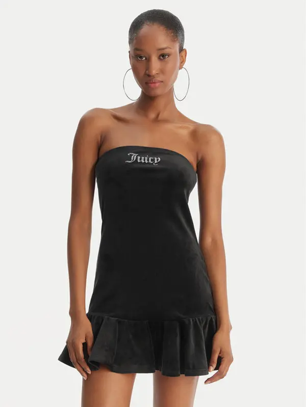 Juicy Couture Juicy Couture Haljina za svaki dan Ruffle JCWED126311 Crna Slim Fit