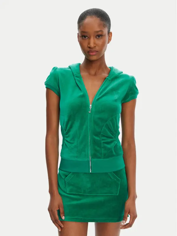 Juicy Couture Juicy Couture Majica dugih rukava Heritage JCGAS125021 Zelena Slim Fit