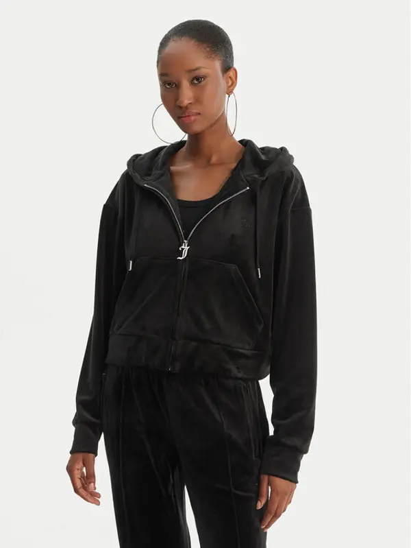 Juicy Couture Juicy Couture Majica dugih rukava Iccle JCWAS126304 Crna Oversize