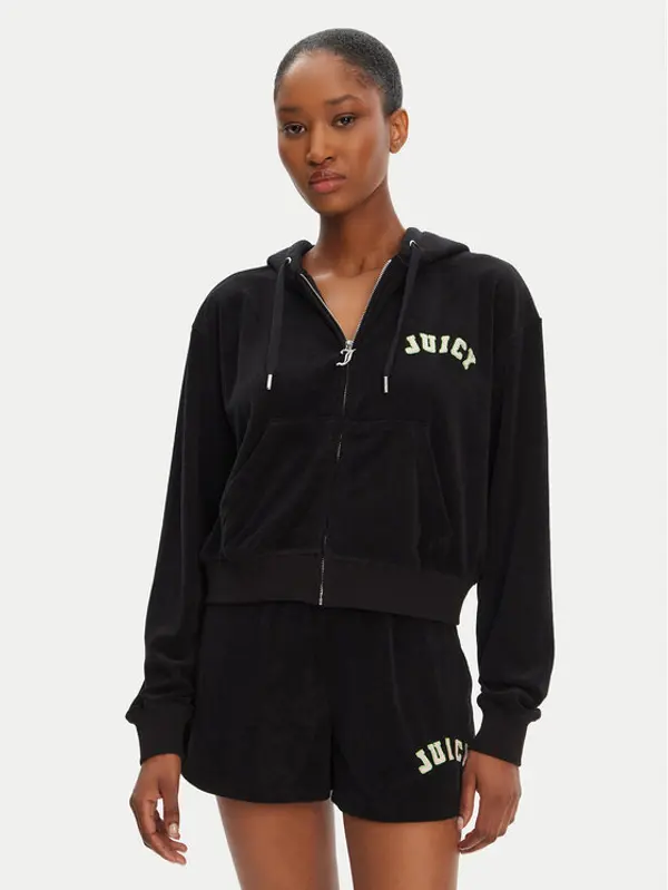 Juicy Couture Juicy Couture Majica dugih rukava Nala JCWAS125321 Crna Oversize
