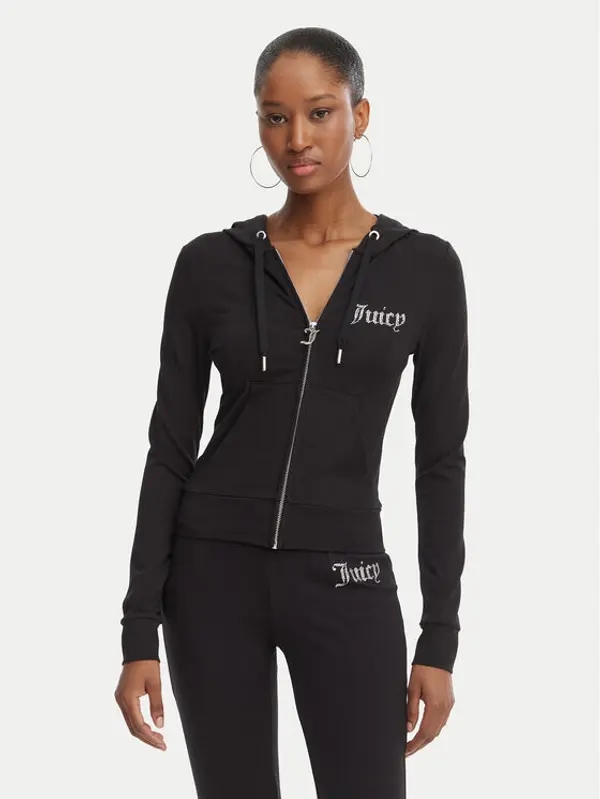 Juicy Couture Juicy Couture Majica dugih rukava Oola JCWAS126306 Crna Slim Fit