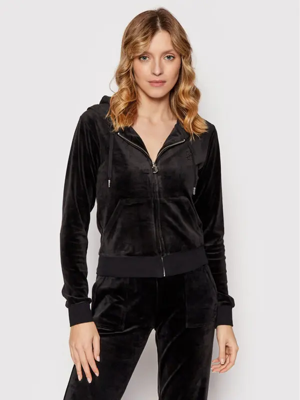 Juicy Couture Juicy Couture Majica dugih rukava Robertson JCAP176 Crna Slim Fit