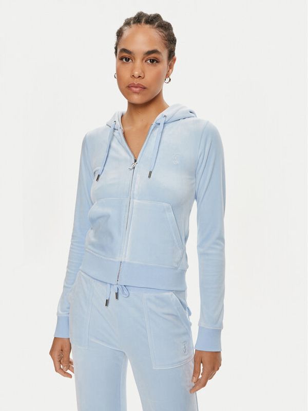 Juicy Couture Juicy Couture Majica dugih rukava Robertson JCAP176 Svijetloplava Slim Fit