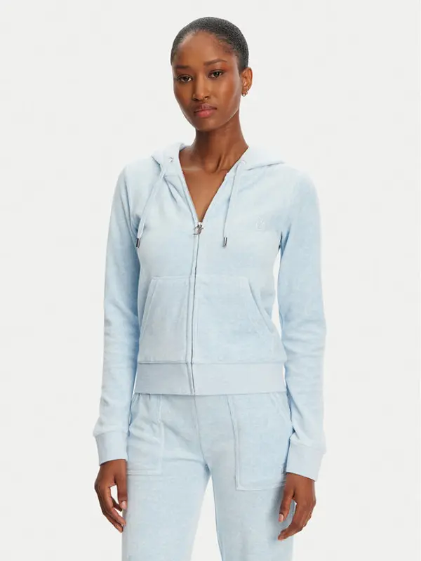 Juicy Couture Juicy Couture Majica dugih rukava Robertson JCAP176 Svijetloplava Slim Fit