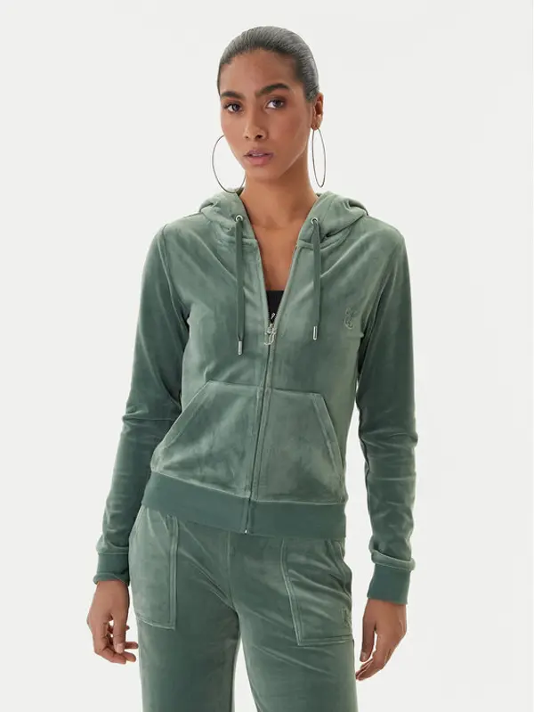 Juicy Couture Juicy Couture Majica dugih rukava Robertson JCAP176 Zelena Slim Fit
