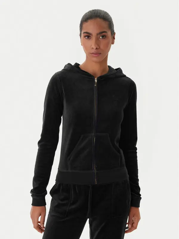 Juicy Couture Juicy Couture Majica dugih rukava Robyn JCSEBJ007G Crna Slim Fit