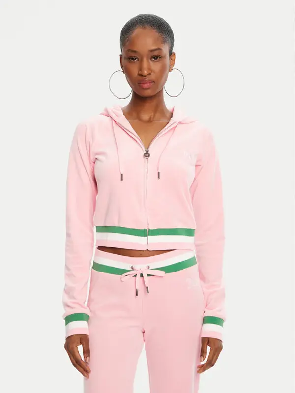 Juicy Couture Juicy Couture Majica dugih rukava Velour Crop JCWAS225351 Ružičasta Regular Fit