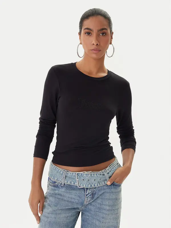 Juicy Couture Juicy Couture Majica Slub JCWCT225312 Crna Slim Fit