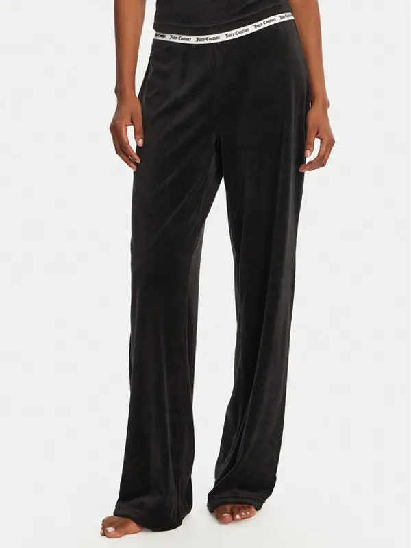 Juicy Couture Juicy Couture Pidžama hlače Vicky JCLAS125504 Crna Flare Fit