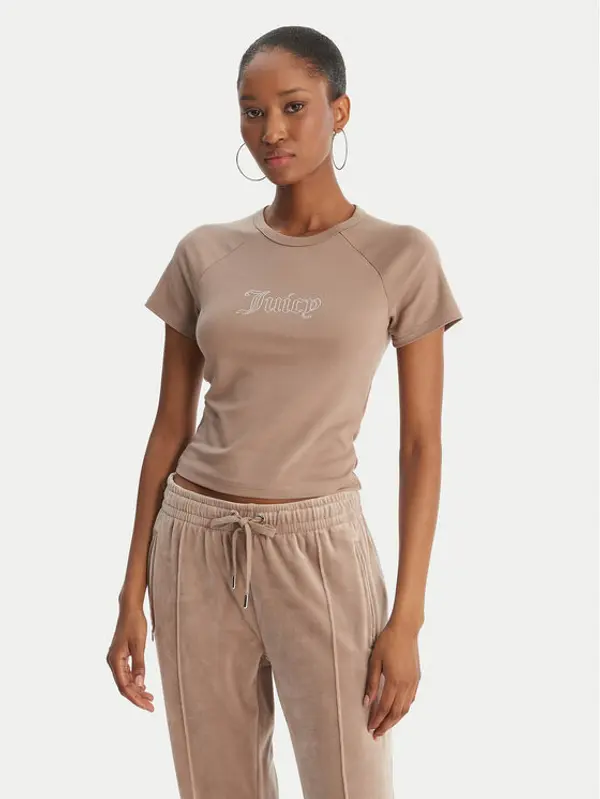 Juicy Couture Juicy Couture T-shirt Baby JCWCT126317 Bež Slim Fit