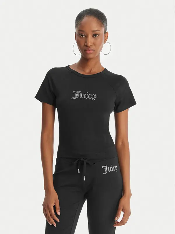 Juicy Couture Juicy Couture T-shirt Baby JCWCT126317 Crna Slim Fit
