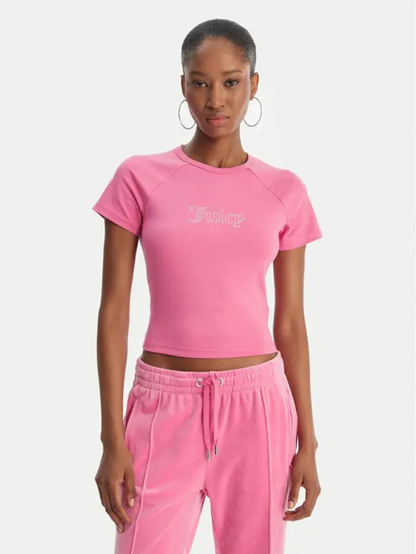 Juicy Couture Juicy Couture T-shirt Baby JCWCT126317 Ružičasta Slim Fit