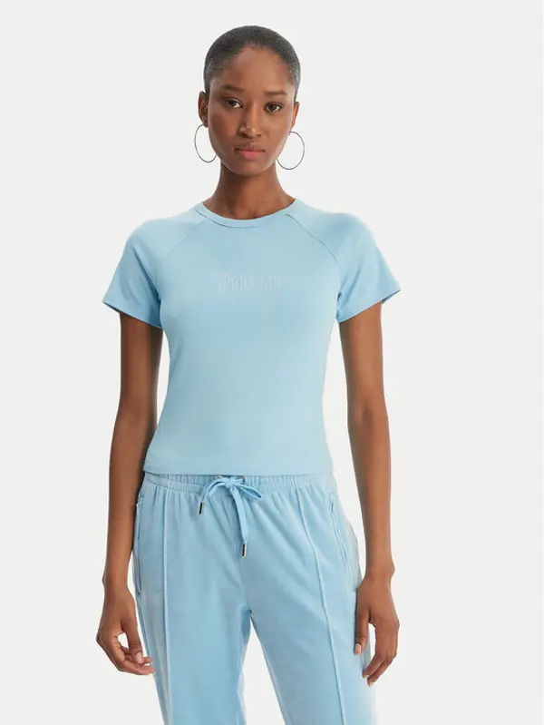 Juicy Couture Juicy Couture T-shirt Baby JCWCT126317 Svijetloplava Slim Fit