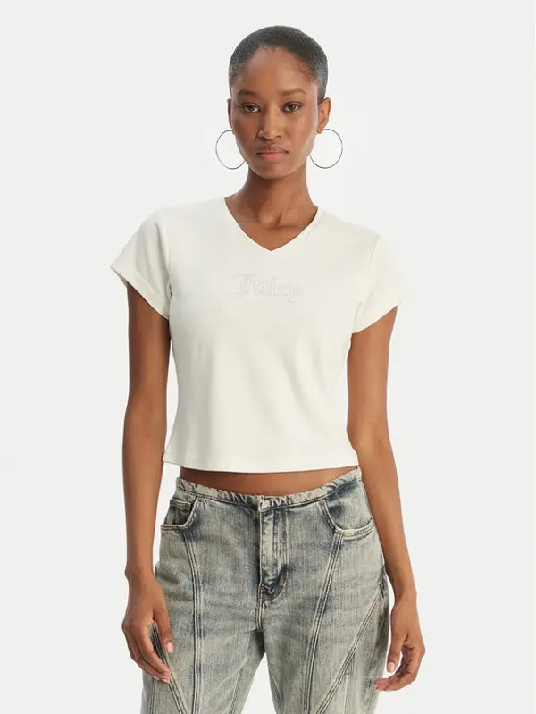 Juicy Couture Juicy Couture T-shirt Capped JCWCT126318 Écru Slim Fit