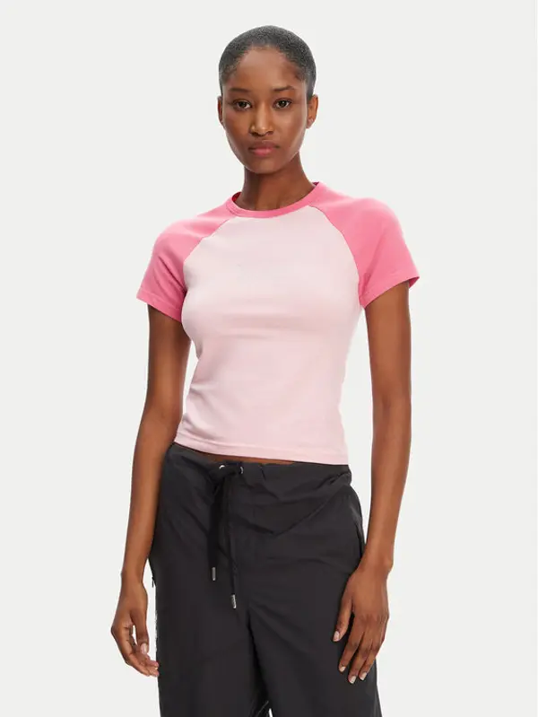 Juicy Couture Juicy Couture T-shirt Contrast JCWCT125307 Ružičasta Slim Fit