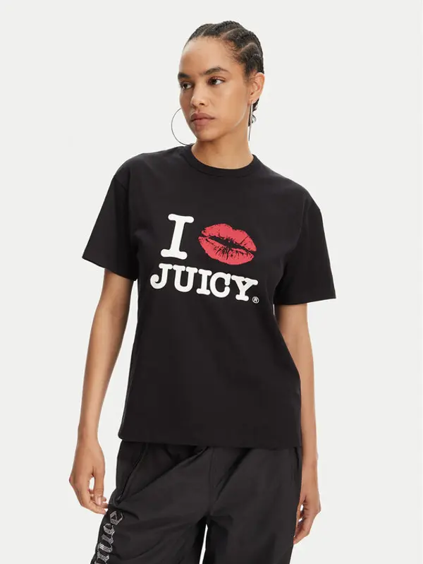 Juicy Couture Juicy Couture T-shirt I Kiss JCWCT125348 Crna Oversize