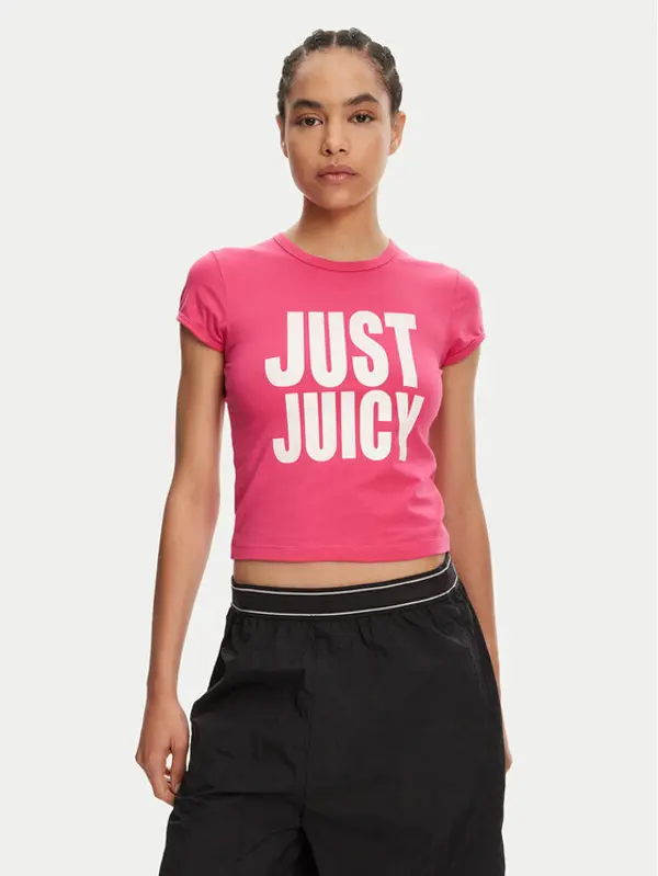 Juicy Couture Juicy Couture T-shirt Just Juicy JCGCT125040 Ružičasta Slim Fit