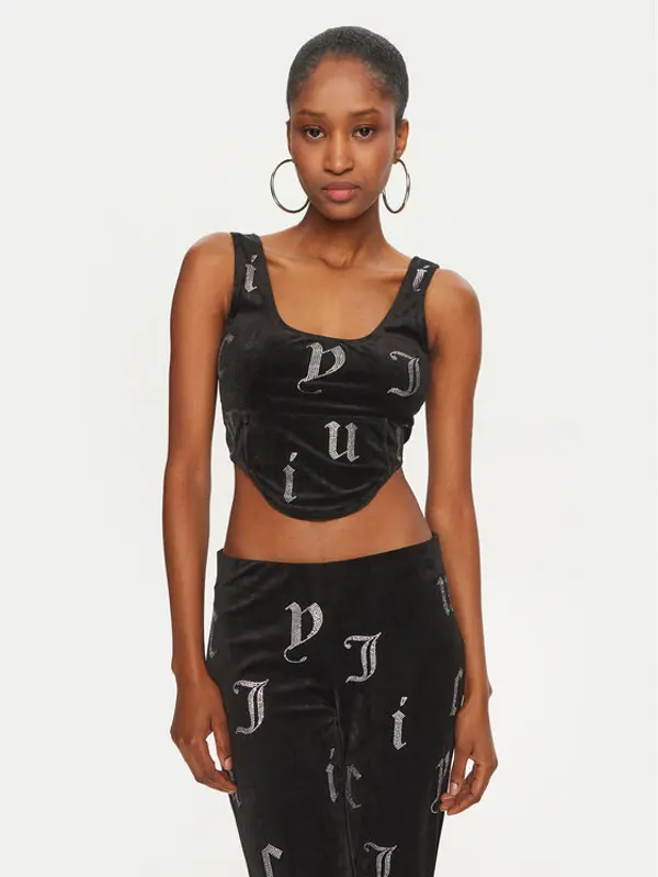 Juicy Couture Juicy Couture Top Cait JCMCS224252 Crna Slim Fit