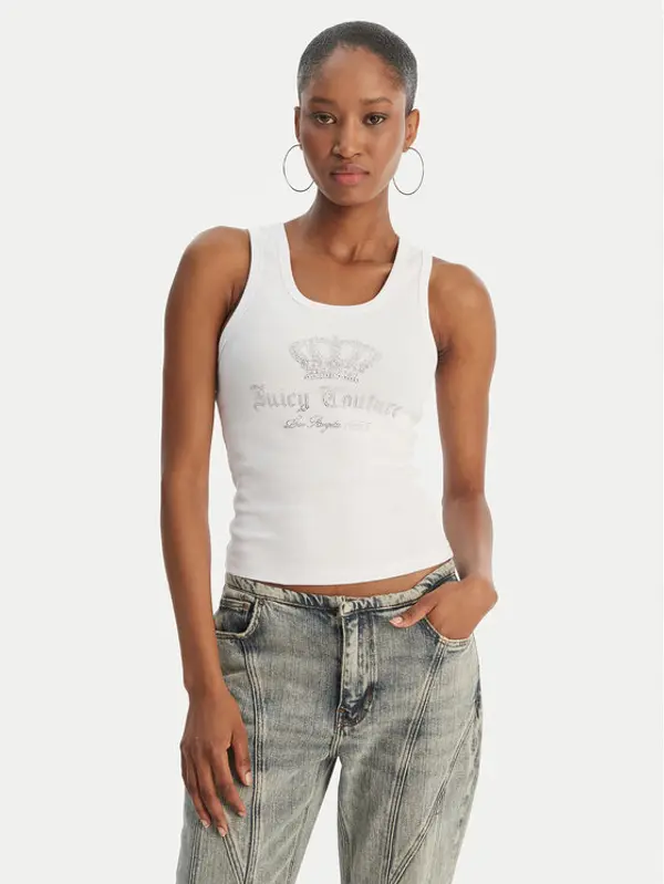 Juicy Couture Juicy Couture Top Gothic Crown JCBLV126807 Bijela Slim Fit
