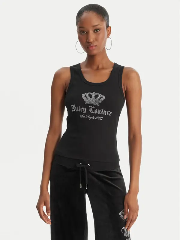 Juicy Couture Juicy Couture Top Gothic Crown JCBLV126807 Crna Slim Fit